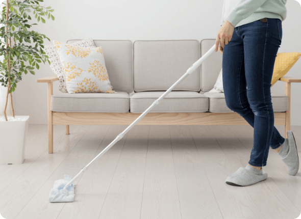 掃除機をかける様子